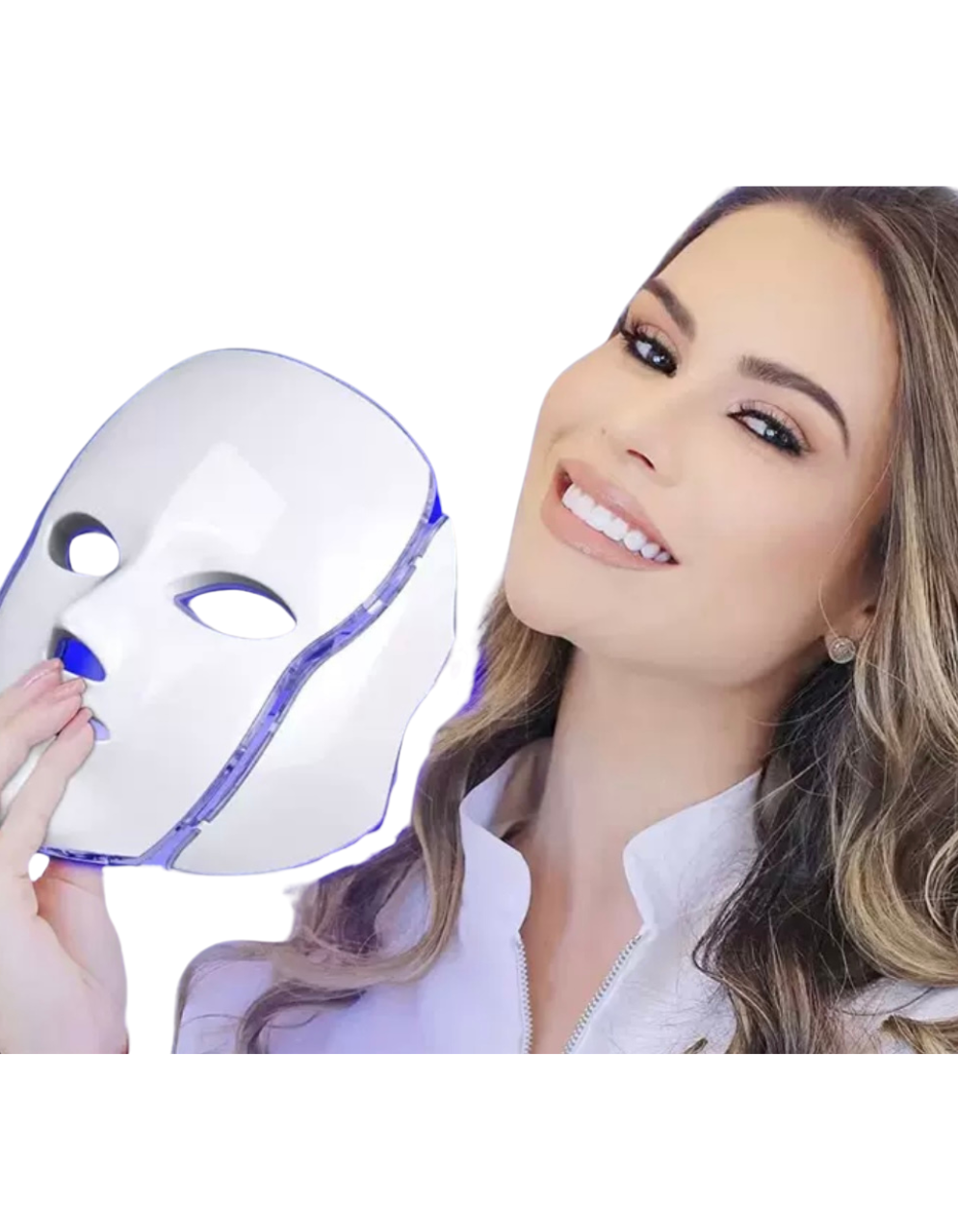 7 COLOUR LED LIGHT THERAPY BEAUTY MASK WITH NECK PIECE